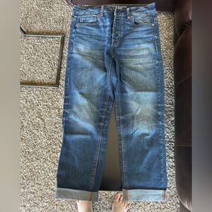 Blue Denim Button-Fly Jeans Tomgirl Cut